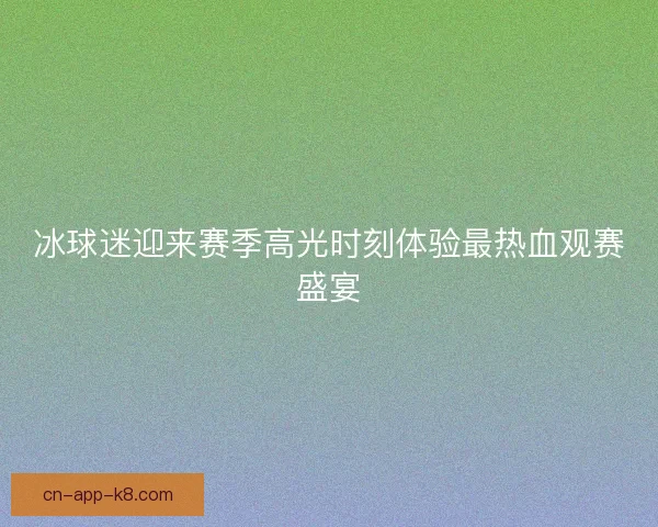 冰球迷迎来赛季高光时刻体验最热血观赛盛宴