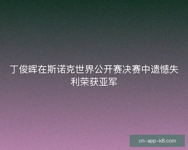 丁俊晖在斯诺克世界公开赛决赛中遗憾失利荣获亚军 丁俊晖在斯诺克世界公开赛决赛中遗憾失利荣获亚军